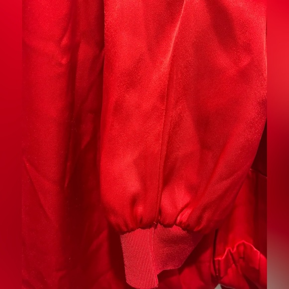 Bright red ALICE & Olivia satin cargo jogger sz SP - Picture 8 of 14